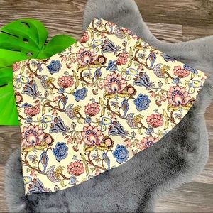 EUC LOFT embroidered floral skirt